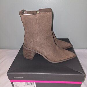 Vince Camuto Lorelai Point Toe Bootie in Toasted Taupe, Size 7M, New in Box